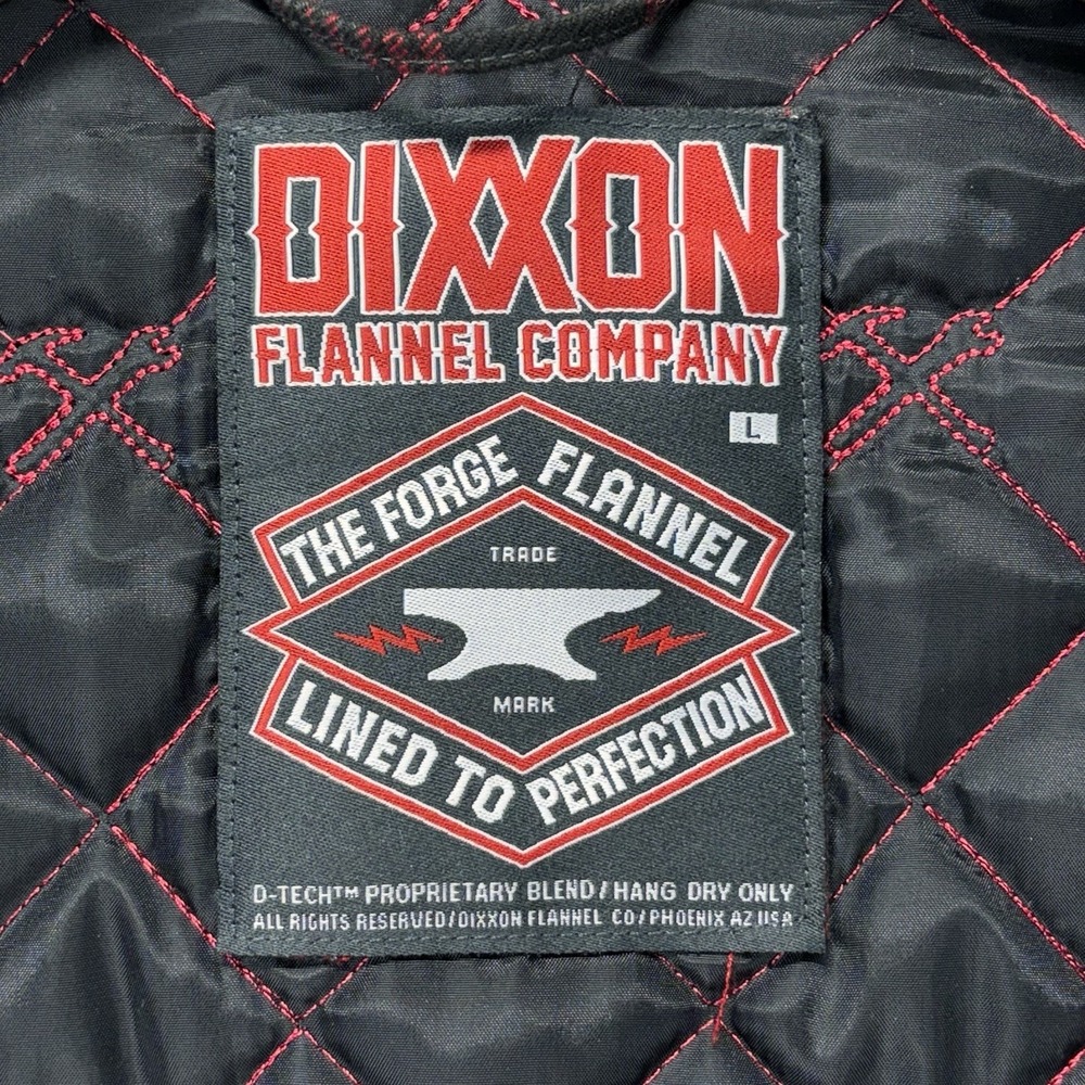 Dixxon Flannel Co Jacket Mens L The Forge Quilt Lined Snap Zip Shacket Red Gray - Picture 14 of 16